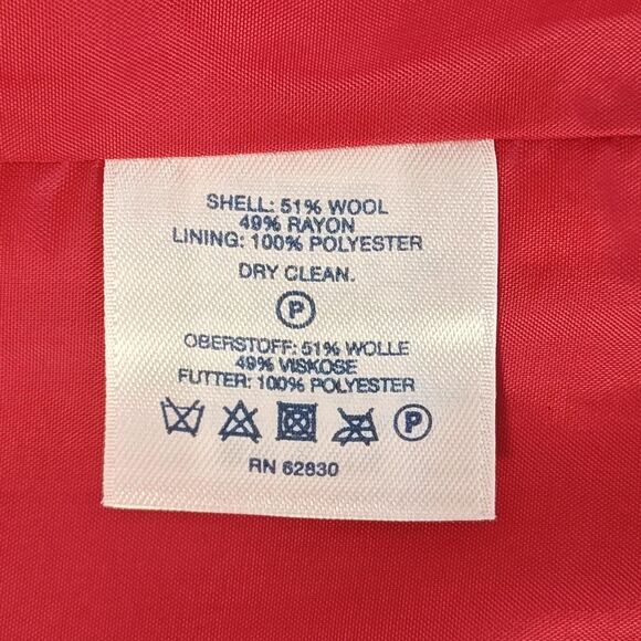 Lands' End Jacket Womens 16 Fuchsia Pink Wool Blend Full Zip Stand Collar - Picture 6 of 13